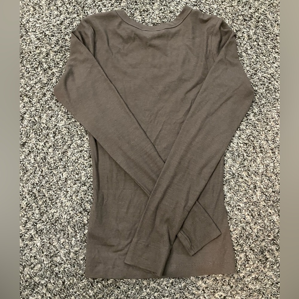 ribbed cute long sleeve top